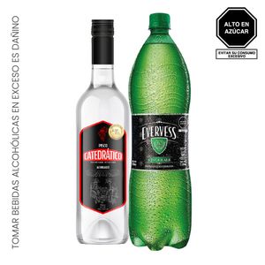 Pack Pisco CATEDRATICO Acholado Botella 750ml + Ginger Ale EVERVESS Botella 1.5L