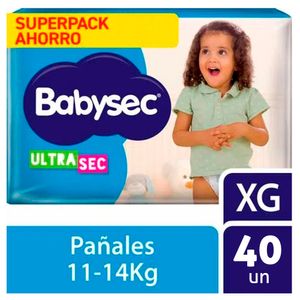Pañales para Bebé BABYSEC Ultra Mega Talla XG Paquete 40u