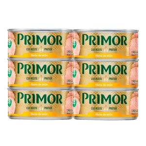 Filete de Atún PRIMOR en Aceite Vegetal Lata 140g x6u