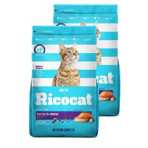 Pack Comida para Gatos RICOCAT Adultos Festival de Sabores Bolsa 15kg x2u