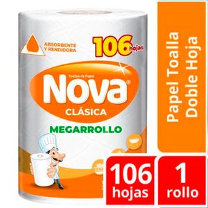 Papel Toalla NOVA Megarrollo Doble Hoja Rollo 1un