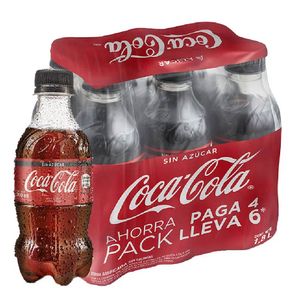 Gaseosa Coca Cola Sin Azúcar Paquete 6u Botella 300ml