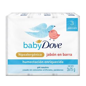 Jabón para Bebé DOVE Hidratacion Enriquecida Pack 3 un 75 gr