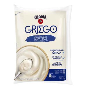 Yogurt Griego GLORIA Sabor a Natural Bolsa 800gr