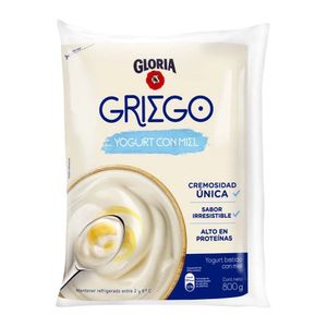 Yogurt Griego GLORIA Sabor Natural con Miel Bolsa 800gr