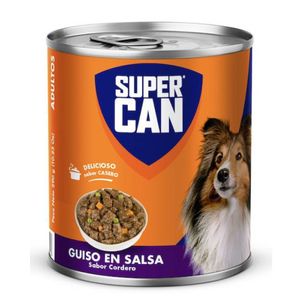 Comida para Perros SUPER CAN Adultos Guiso en Salsa Sabor a Cordero Lata 290gr