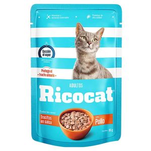 Comida para Gatos RICOCAT Sabor a Trocitos Pollo Adultos Pouch 85gr