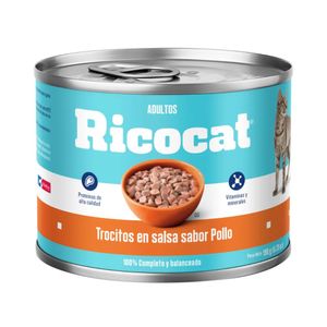 Comida para Gatos RICOCAT Adulto Todas las Razas Sabor a Pollo Lata 190gr