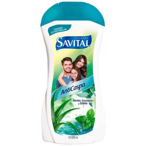 Shampoo SAVITAL Anticaspa Menta y Eucalipto Frasco 510ml