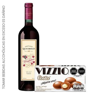 Combo Vino QUEIROLO Magdalena 750ml + Chocolate COSTA Vizzio Caja 69g