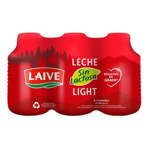 Leche sin Lactosa LAIVE Light Botella 390g Paquete 6un