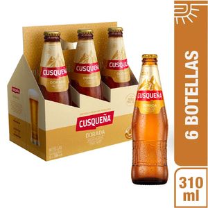 Cerveza CUSQUEÑA Dorada Pack 6 Botella 310ml
