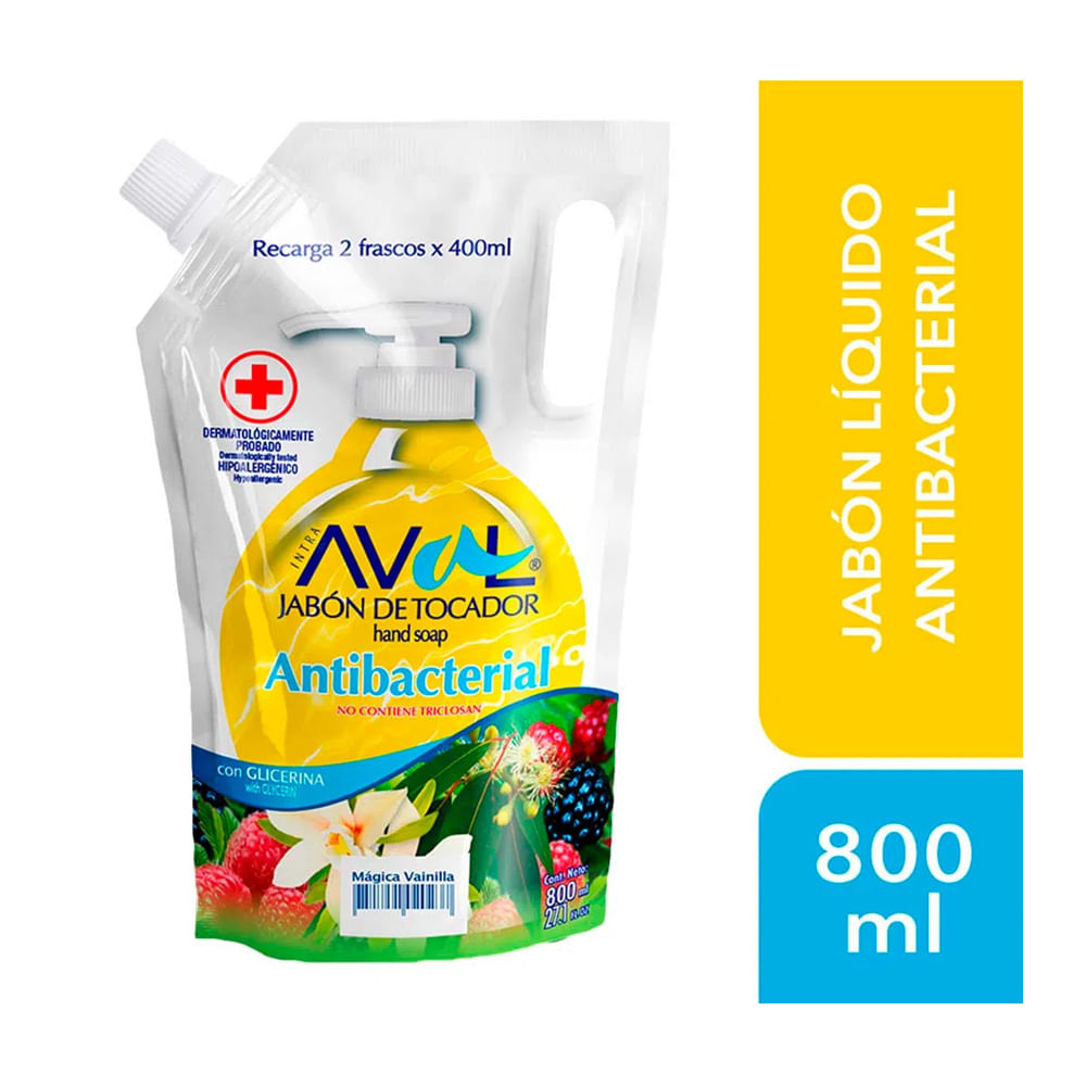 Jabón Líquido Antibacterial Aval Mágica Vainilla Doypack 800ml Vega Vegaperu 1151