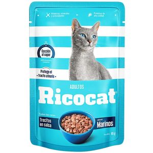 Alimento para Gatos RICOCAT Adulto Trocitos Marinos Pouch 85gr