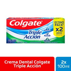 Pasta Dental COLGATE Triple Acciòn Tubo 100ml Paquete 2 un