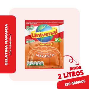 Gelatina UNIVERSAL Sabor a Naranja Bolsa 130g