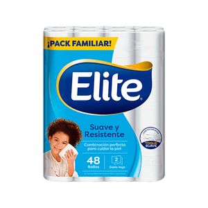 Papel Higiénico ELITE Celeste Doble Hoja Paquete 48 un
