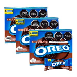 Galletas OREO Chocolate Sixpack 216g x3u