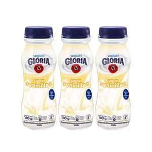 Yogurt Parcialmente Descremado GLORIA Sabor a Vainilla Botella 180g x 3u