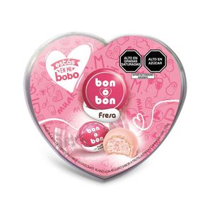 Bombones de Chocolate BON O BON Fresa Corazón Pote 105g