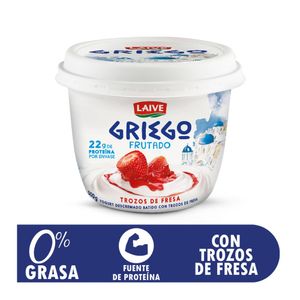 Yogurt Griego LAIVE Sabor a Fresa 0% Grasa Pote 500g