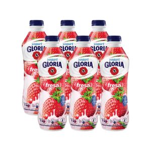 Yogurt Bebible GLORIA Sabor a Fresa Botella 1K Paquete 6u