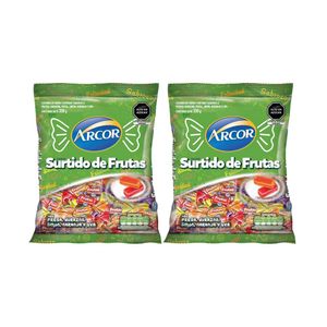 Caramelos ARCOR Frutas 100u Bolsa 330g x 2u