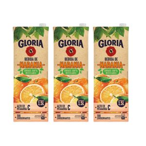 Bebida GLORIA Sabor a Naranja Caja 1.5L x 3u