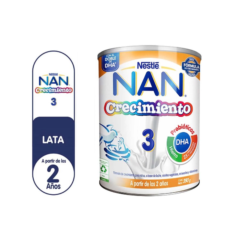 LECHE NAN CRECIMIENTO 3 390G TARRO