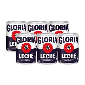 Leche Reconstituida GLORIA Entera Lata 390g x 6u