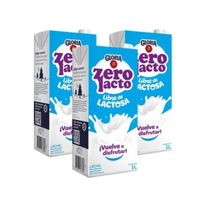 Leche Fresca UHT GLORIA Zero Lacto Caja 1L x 3u