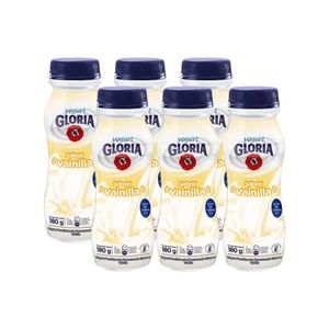 Yogurt Bebible GLORIA Sabor a Vainilla Botella 180g Paquete 6u