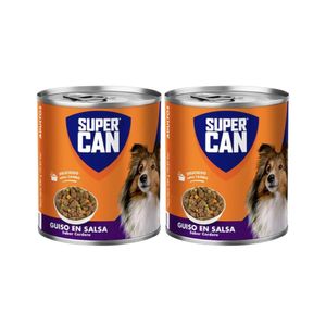 Alimento Húmedo para Perros SUPER CAN Adultos Guiso en salsa Cordero Lata 290g x2u