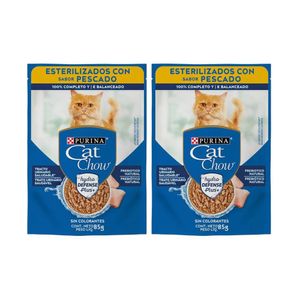 Alimento Húmedo para Gatos CAT CHOW Esterilizados Pescado Pouch 85g x2u