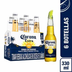 Cerveza CORONA Botella 330ml Paquete 6u