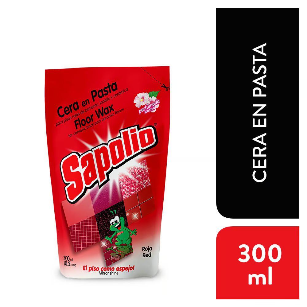 CERA PARA PISOS SAPOLIO ROJO 300ML