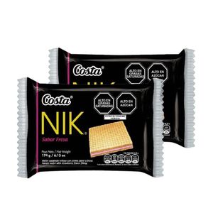 Wafer NIK Sabor Fresa Paquete 6u x2