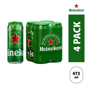 Cerveza HEINEKEN Paquete 4u Lata 473ml