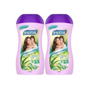 Shampoo SAVITAL Sábila y Colágeno Frasco 510ml x 2u