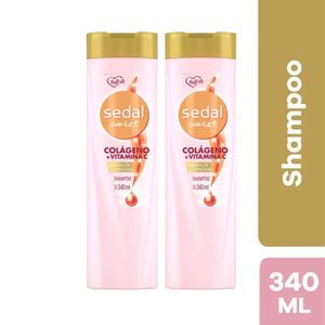 Shampoo SEDAL Colágeno y Vitamina C Frasco 340ml x 2u