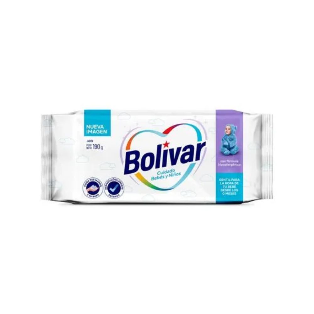 Jabón Para Ropa BOLIVAR Barra Cuidado Bebés 190gr | Vega - vegaperu
