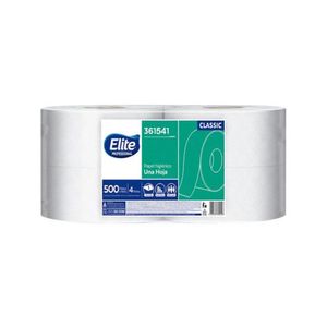 Papel Higiénico ELITE Classic Una Hoja 500mts 4 Rollos