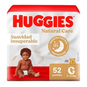 Pañales para Bebé HUGGIES Natural Care Unisex Talla G Paquete 52 und