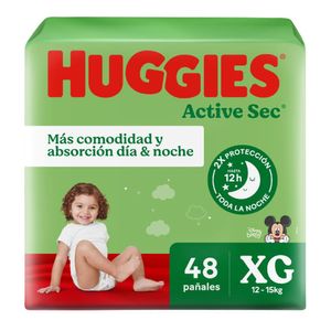 Pañales para Bebé HUGGIES Active Sec HiperPack Talla XG Paquete 48u