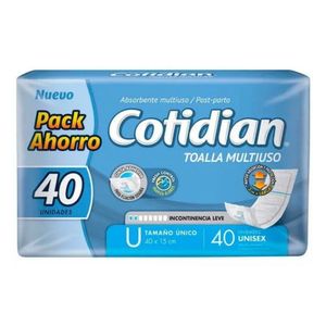 Toalla Multiuso COTIDIAN Aposito Paquete 40u