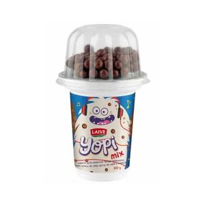 Yogurt LAIVE YOPI MIX Sabor a Vainilla con Bolitas de Chocolate Vaso 100g