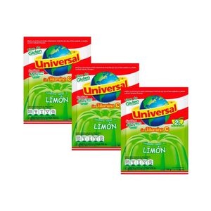 Gelatina UNIVERSAL Sabor a Limón Bolsa 130gr x3u