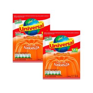 Gelatina UNIVERSAL Sabor a Naranja Bolsa 130gr x2u
