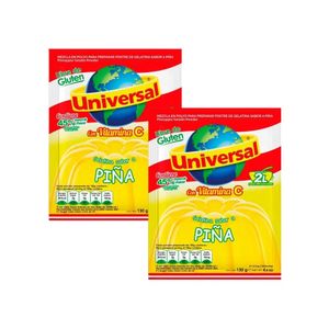 Gelatina UNIVERSAL Sabor a Piña Bolsa 130gr x2u