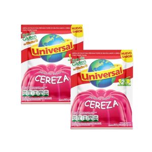 Gelatina UNIVERSAL Sabor Cereza 130gr x2u